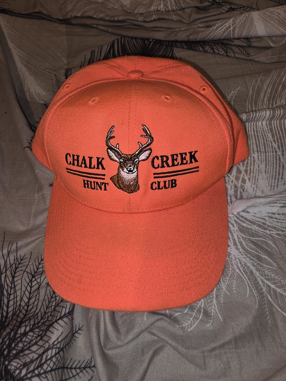 Chalk Creek Hunt Club Orange Cap with Deer Embroidery